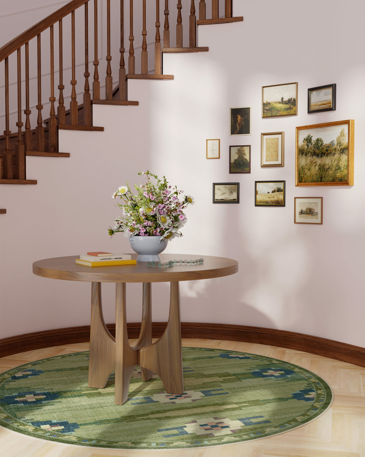 Annika Green Flatwoven Rug