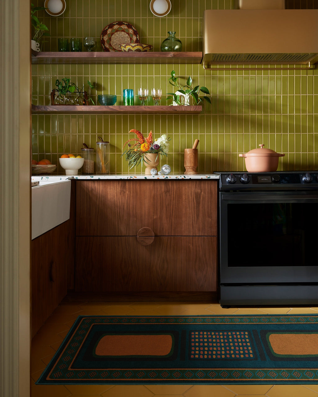 Nerissa Teal & Gold Rug by Architectural Digest