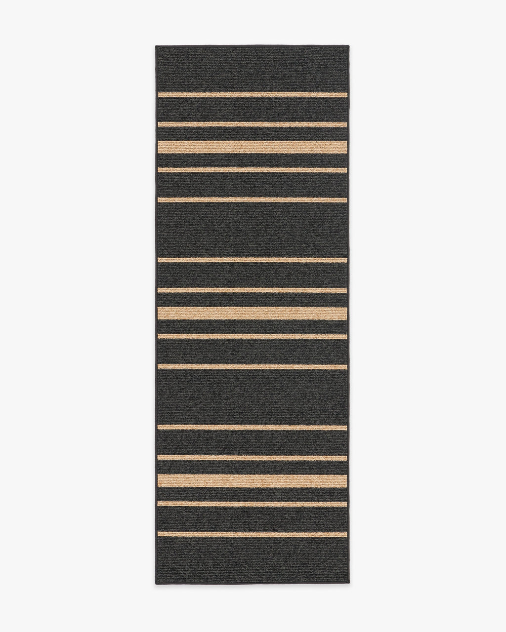 Arden Stripe Black & Natural Performance Weave Rug