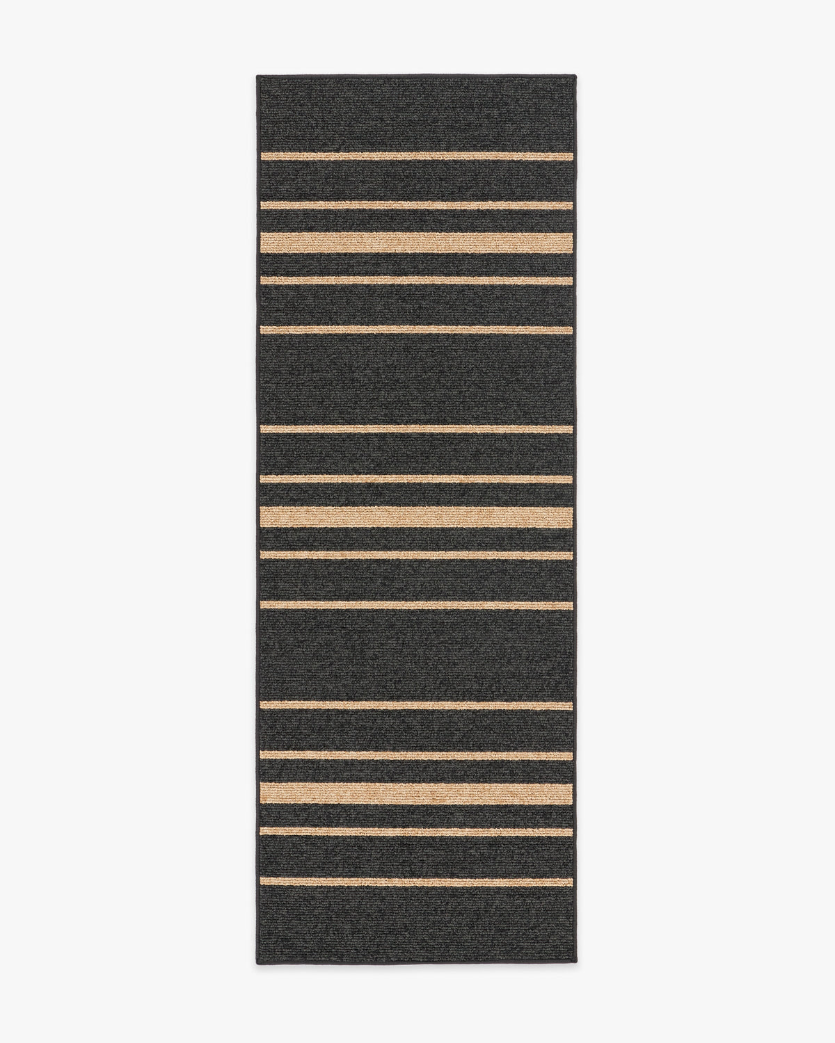 Arden Stripe Black & Natural Performance Weave Rug