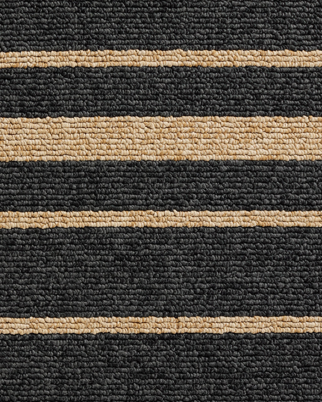 Arden Stripe Black & Natural Performance Weave Rug