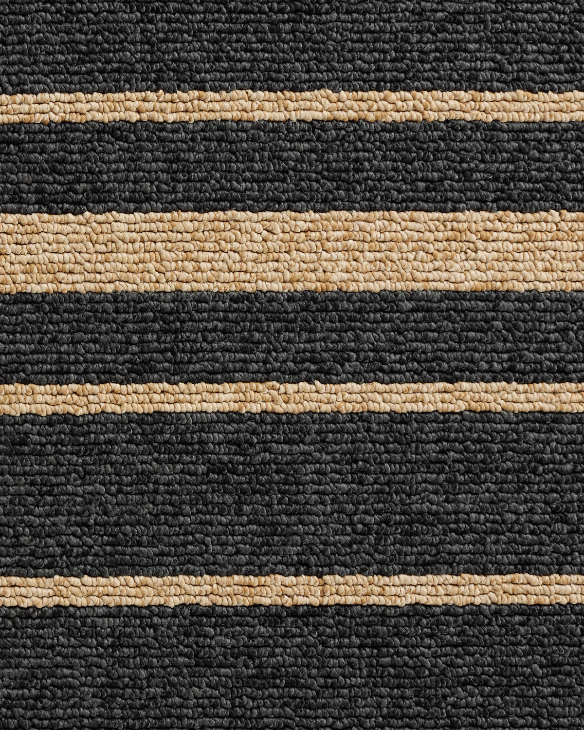 Arden Stripe Black & Natural Performance Weave Rug