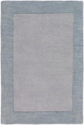 Arkabutla Solid Blue Bordered Wool Rug