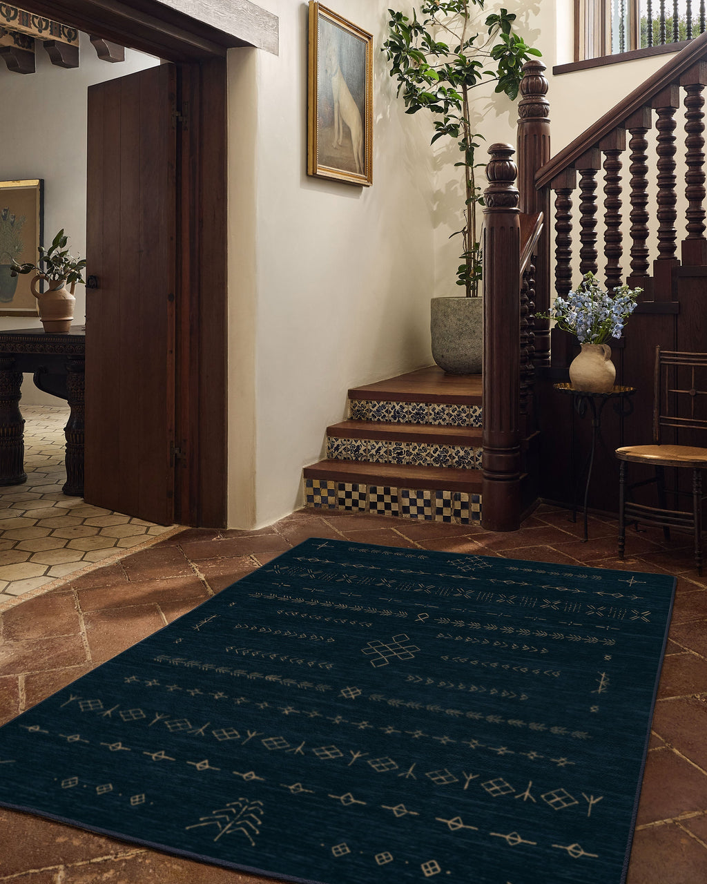 Astrid Navy Flatwoven Rug