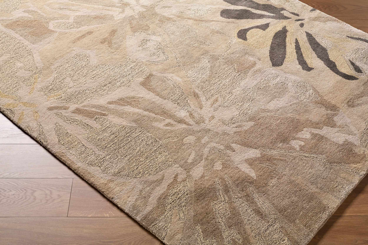 Ilfeld Athena Gray Floral Wool Rug