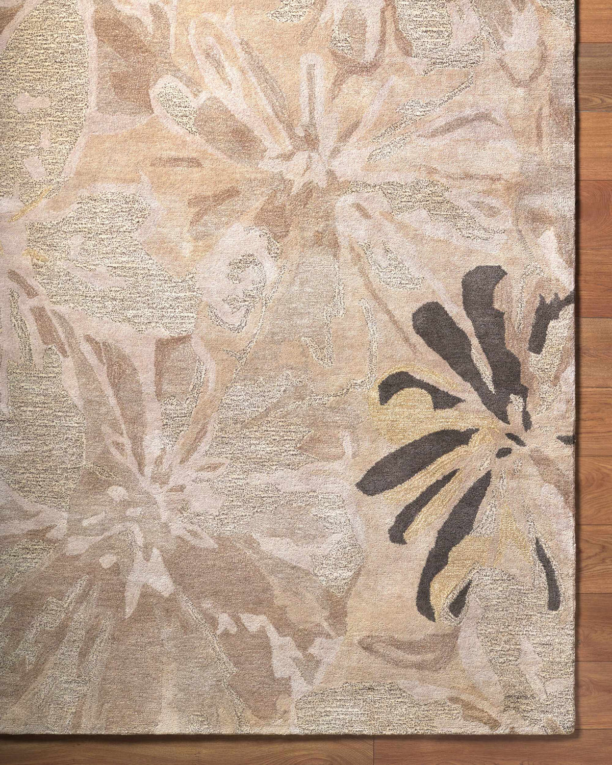 Ilfeld Athena Gray Floral Wool Rug