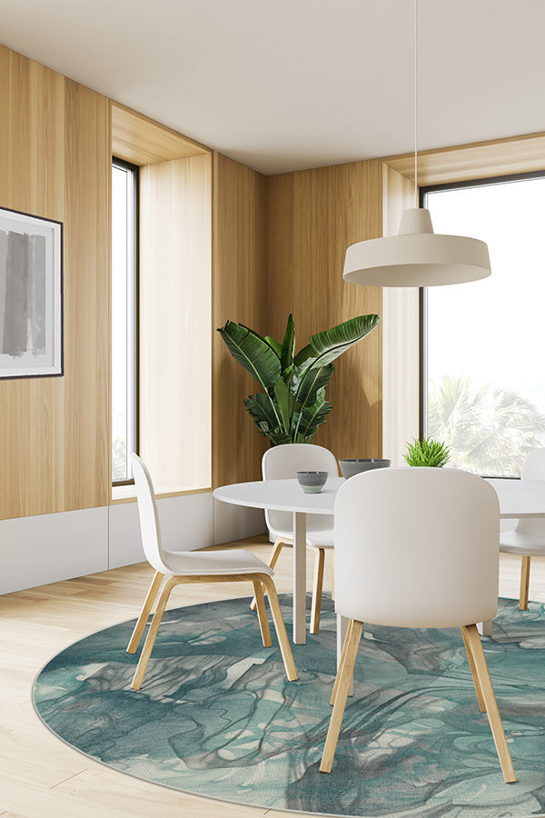 Aurora Teal Grey Rug