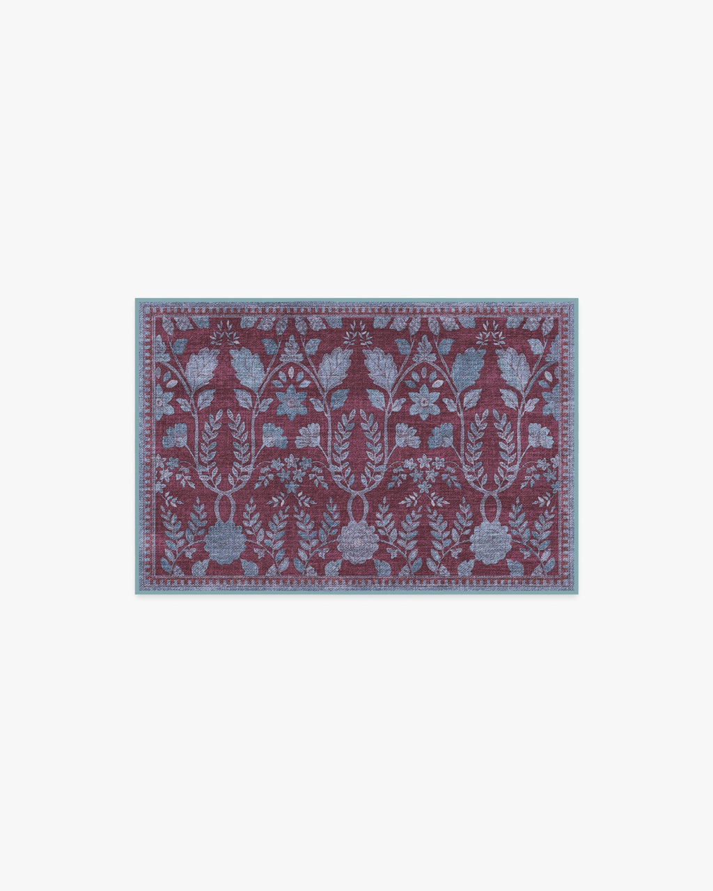 Aylin Burgundy & Blue Flatwoven Rug