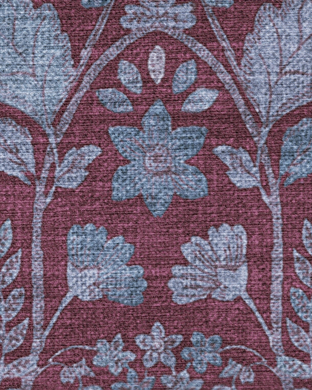 Aylin Burgundy & Blue Flatwoven Rug