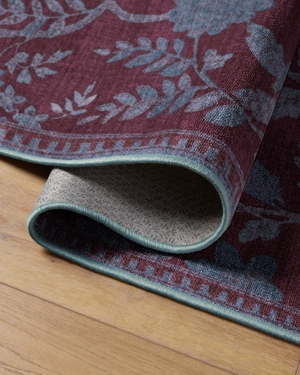 Aylin Burgundy & Blue Rug