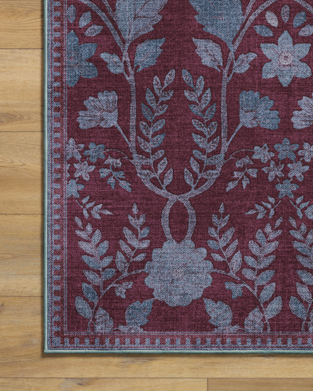 Aylin Burgundy & Blue Rug