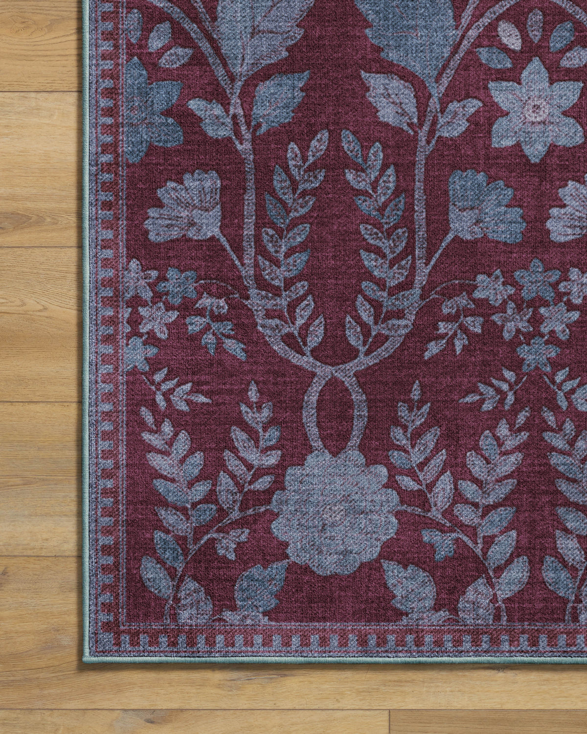 Aylin Burgundy & Blue Rug