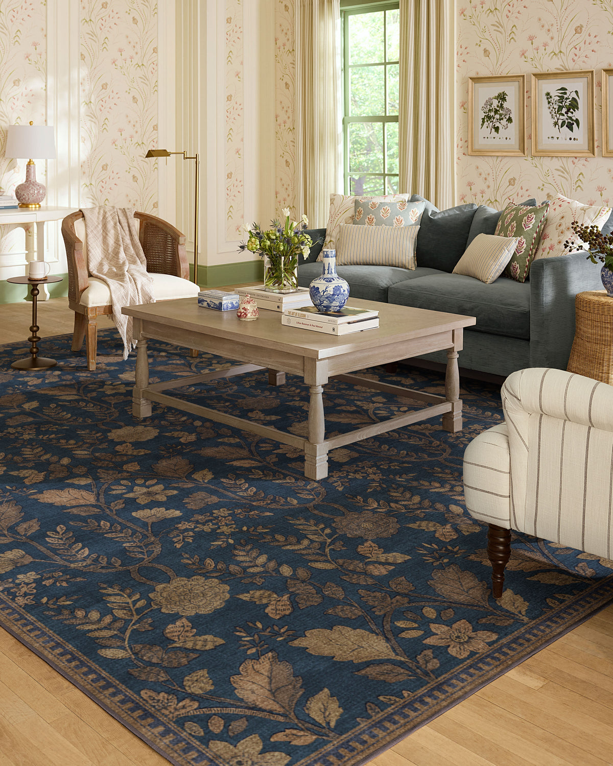 Aylin Navy & Gold Flatwoven Rug