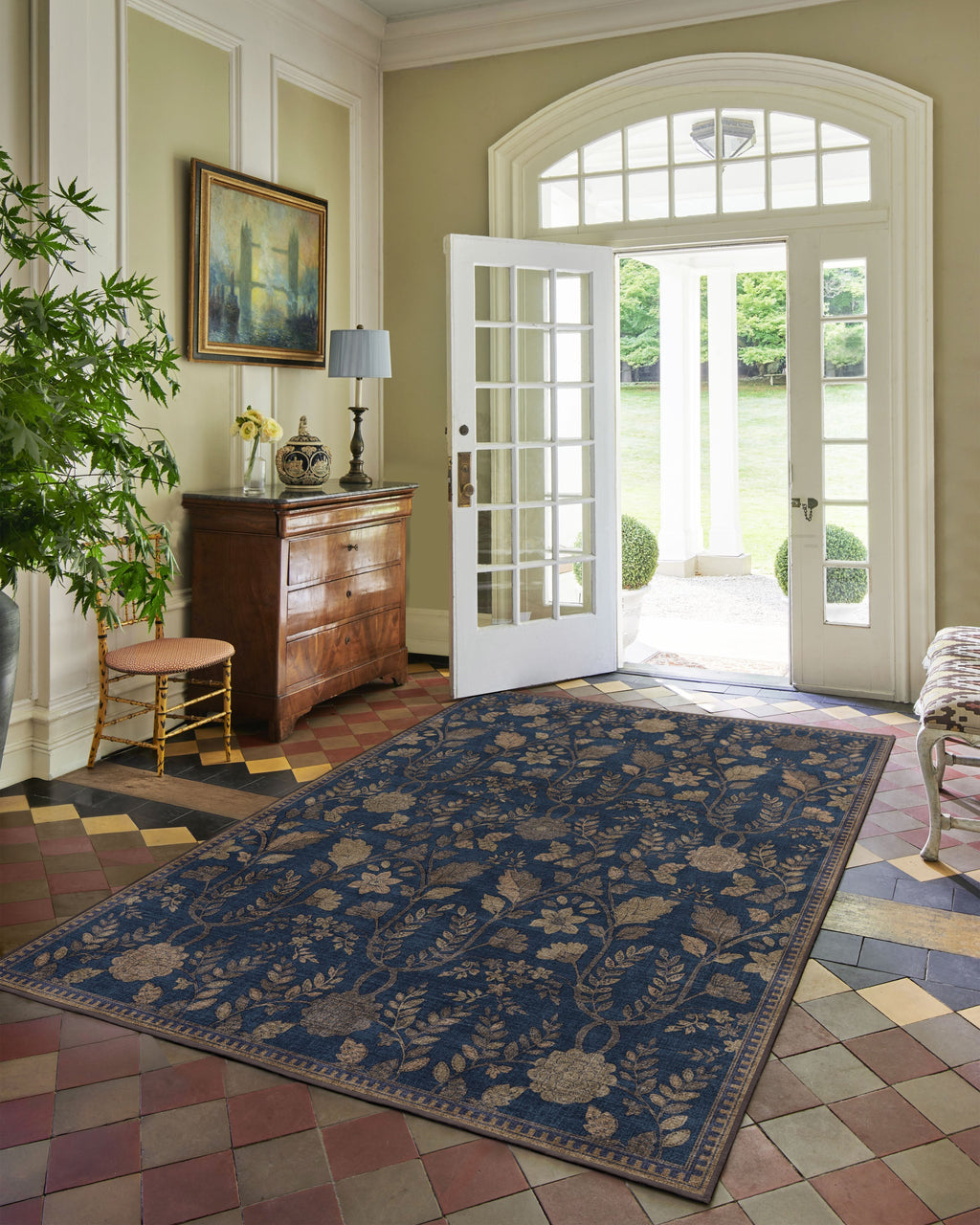 Aylin Navy & Gold Flatwoven Rug