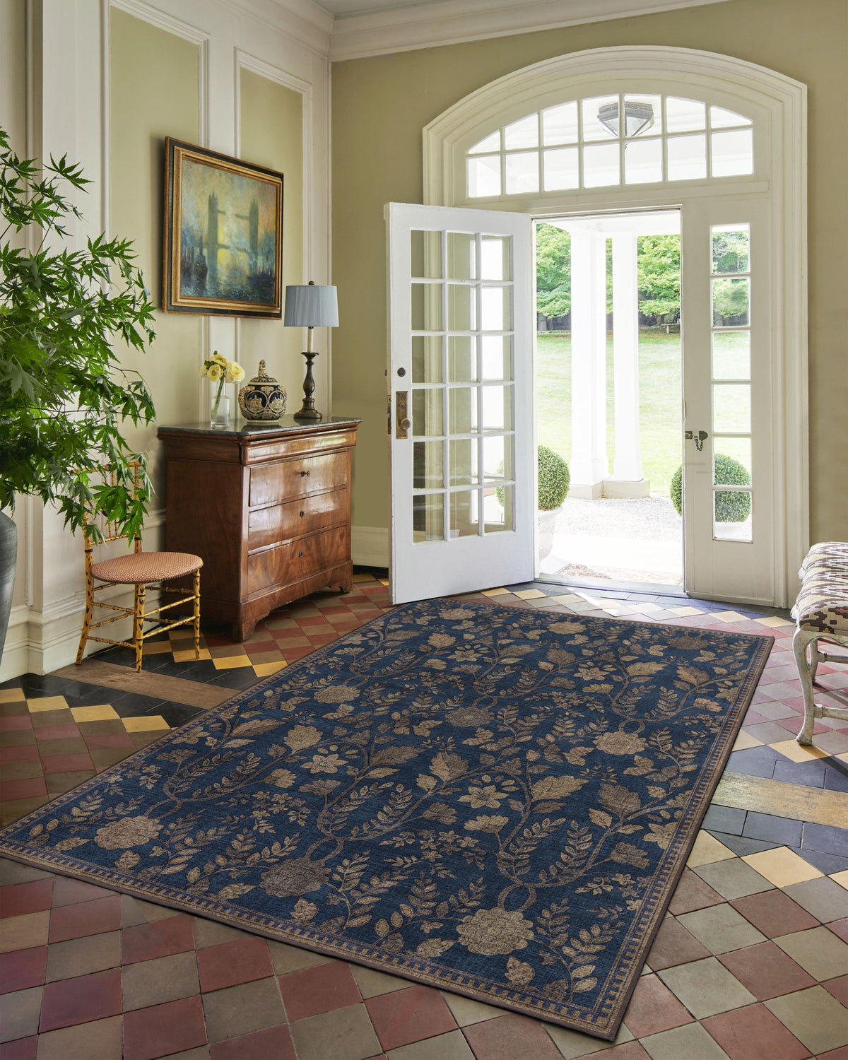 Aylin Navy & Gold Flatwoven Rug