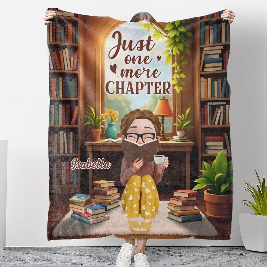 A Girl And Her Books - Personalized Fleece Blanket