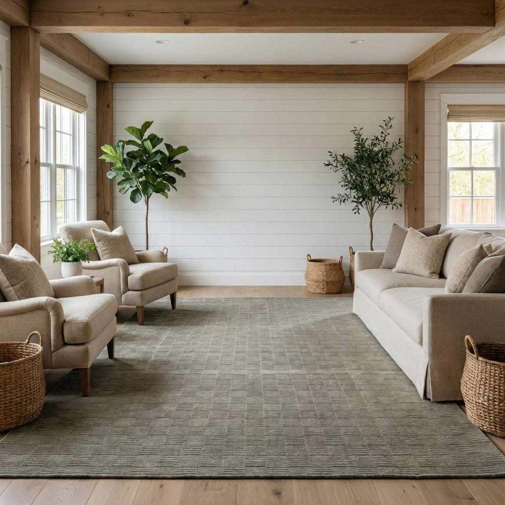 Kazuma Green Washable Area Rug