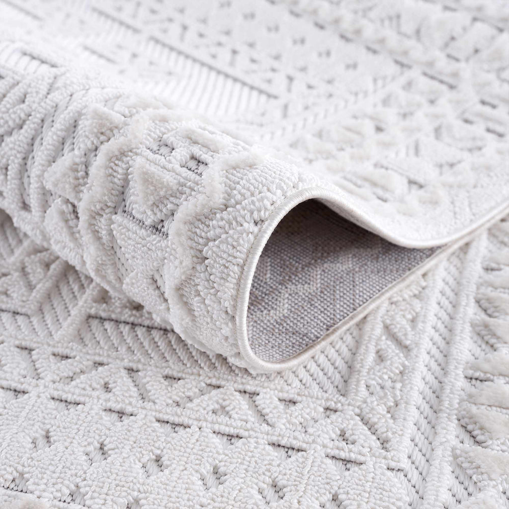 Ivory Alya 3D Medallion Fringe @Area Rug - Clearance