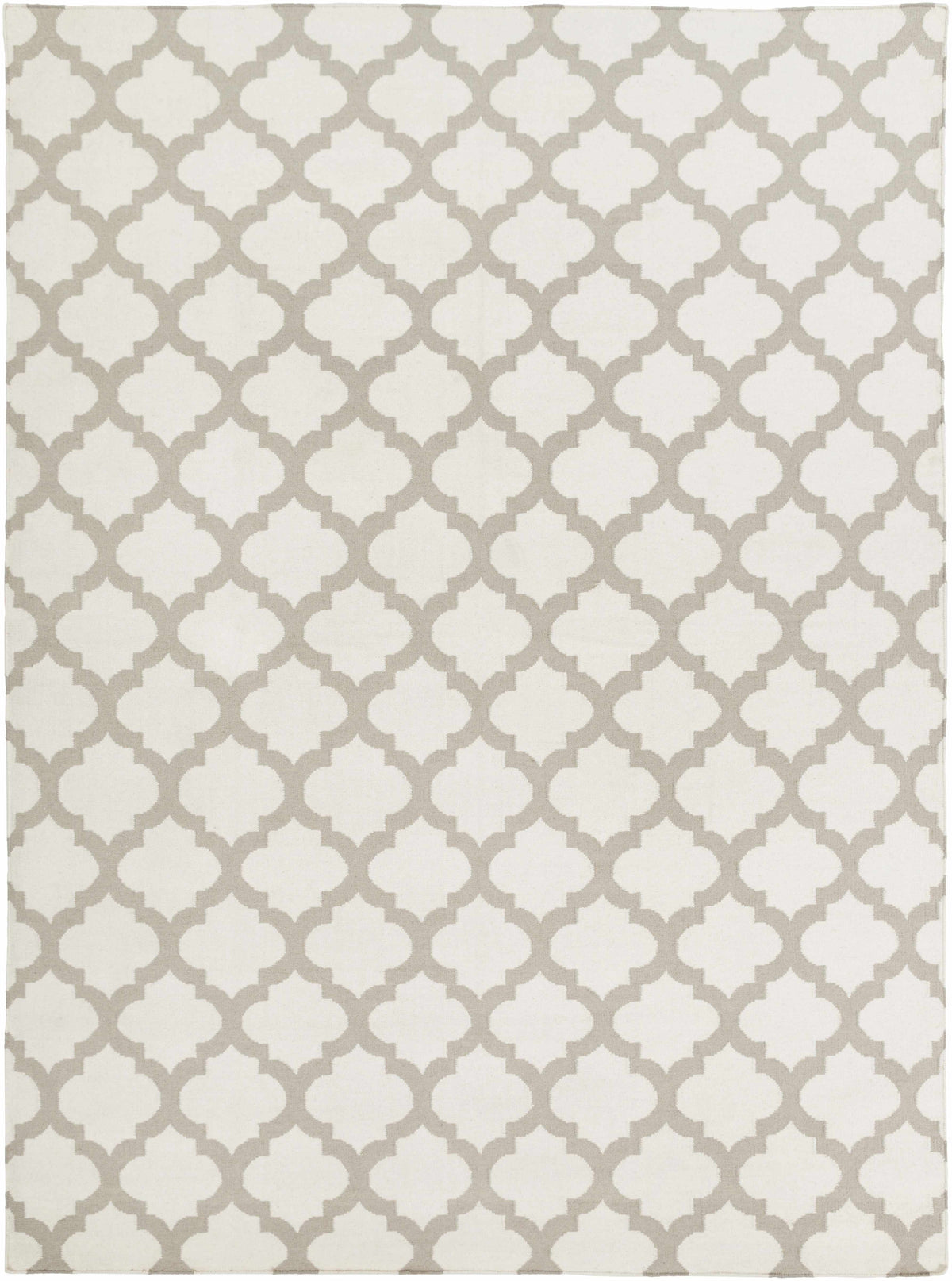 Banks Ivory/Gray Trellis Wool Rug - Clearance
