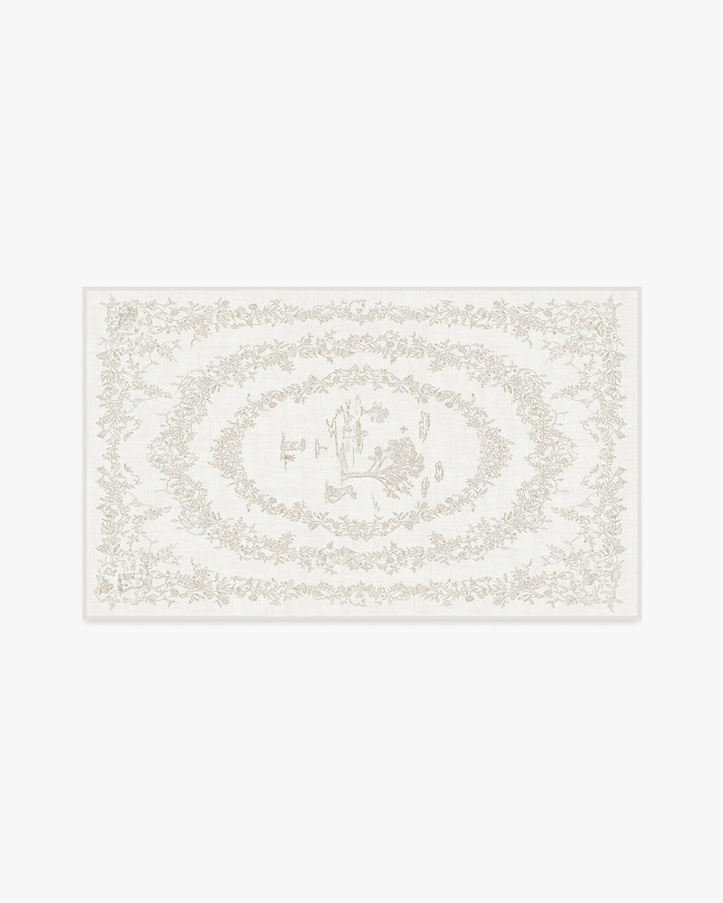 Bashful Bunny Toile Ivory Flatwoven Rug