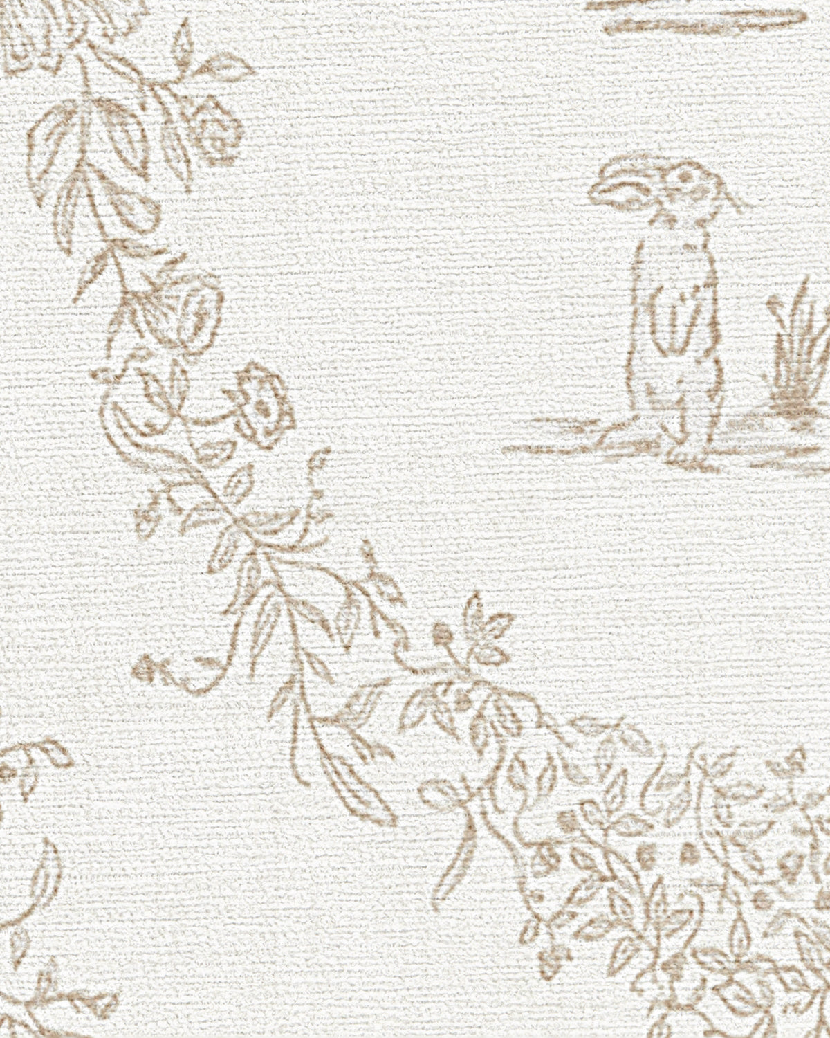 Bashful Bunny Toile Ivory Flatwoven Rug