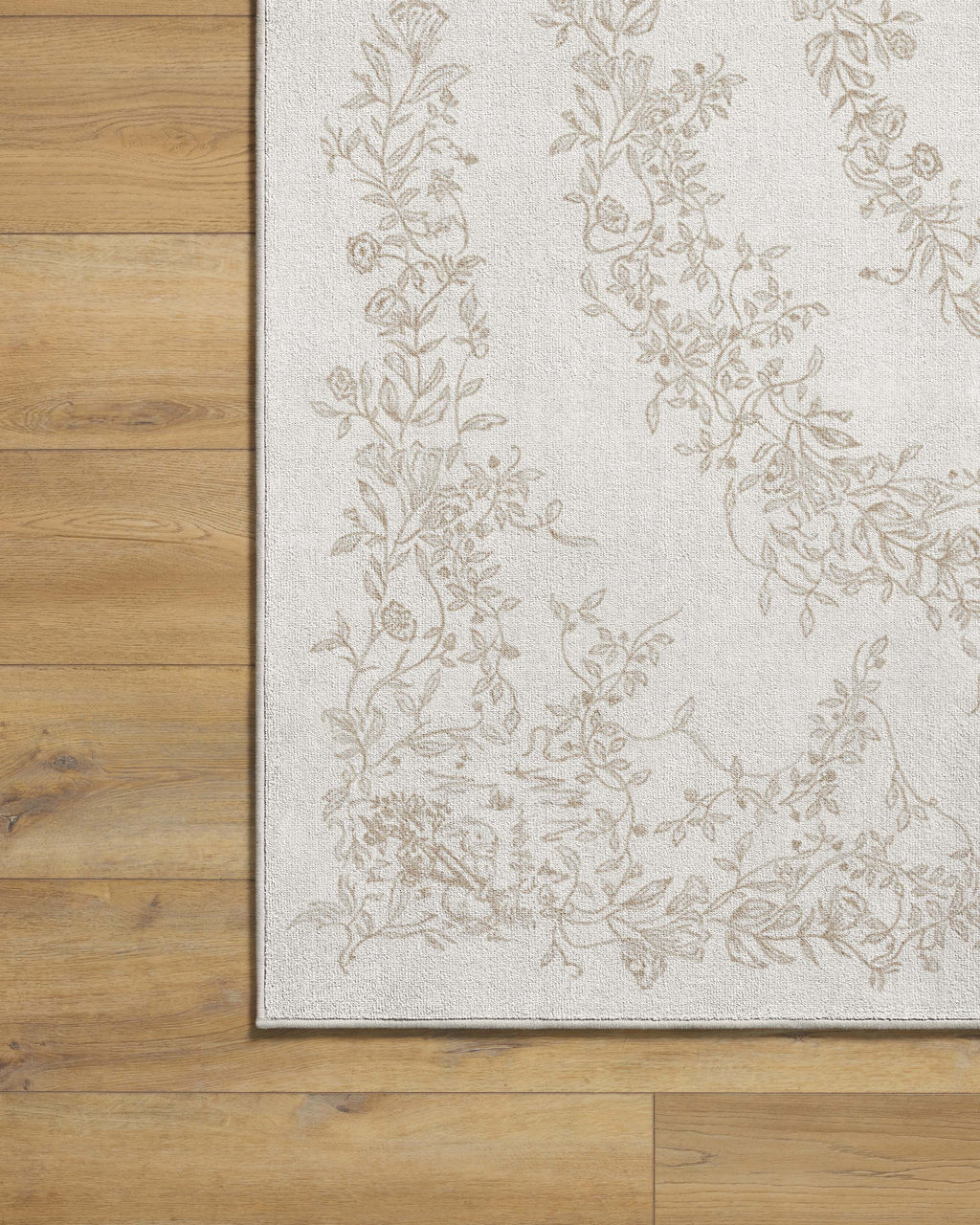 Bashful Bunny Toile Ivory Flatwoven Rug