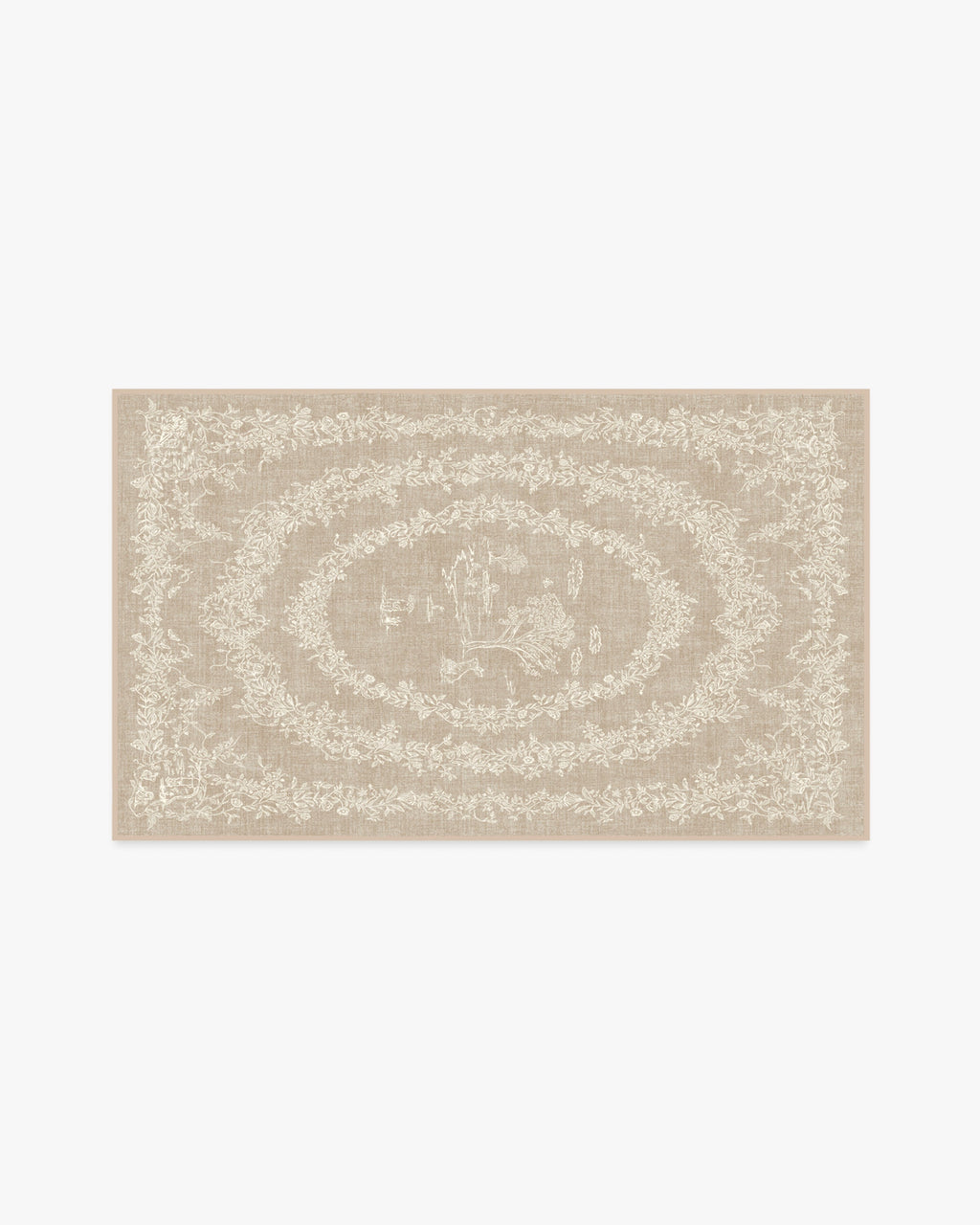 Bashful Bunny Toile Natural Rug