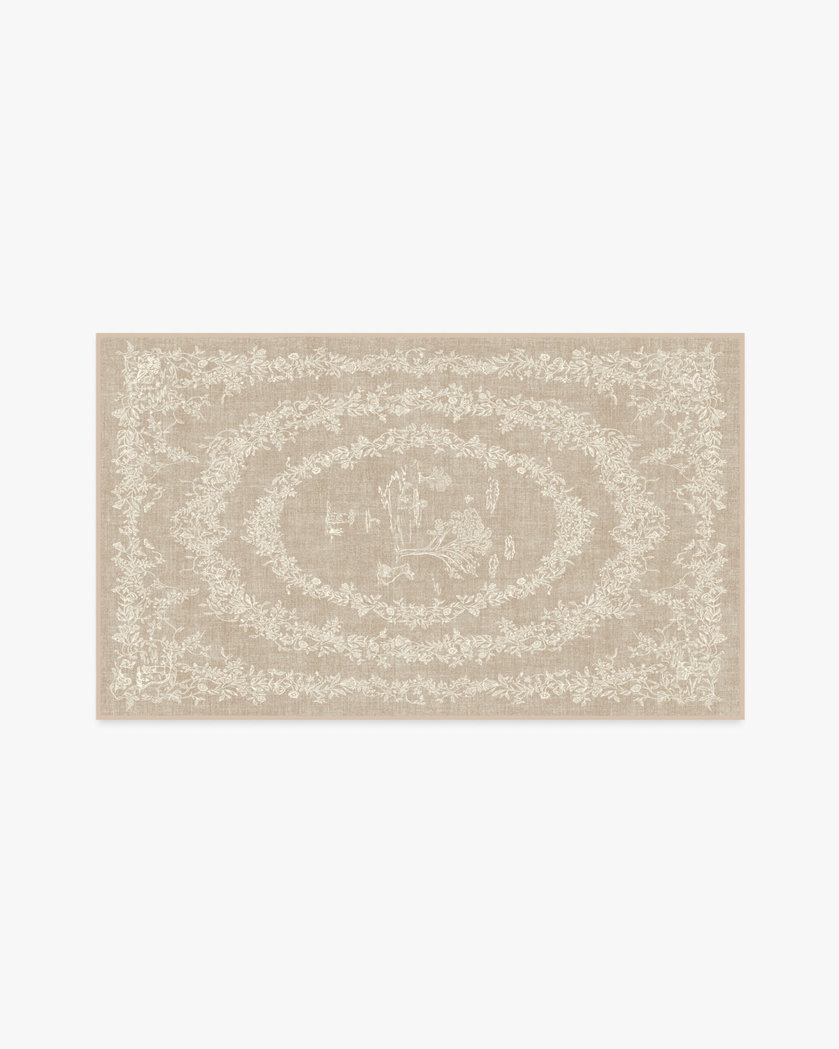Bashful Bunny Toile Natural Rug