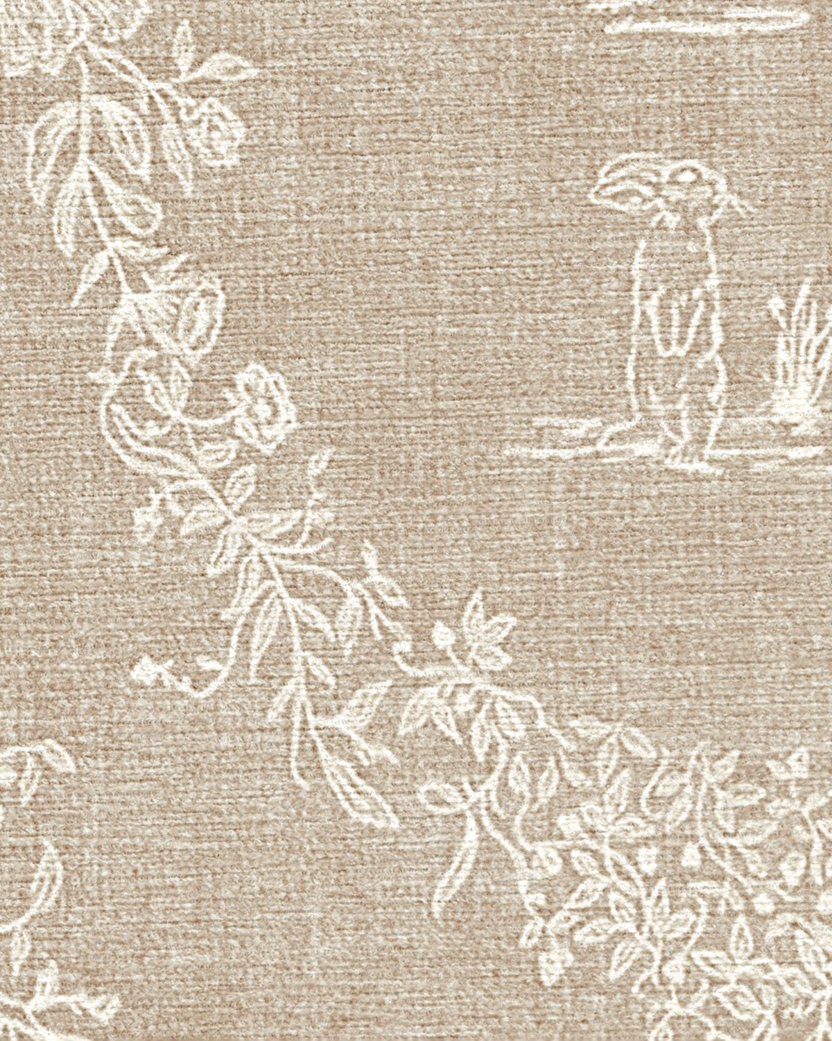 Bashful Bunny Toile Natural Flatwoven Rug