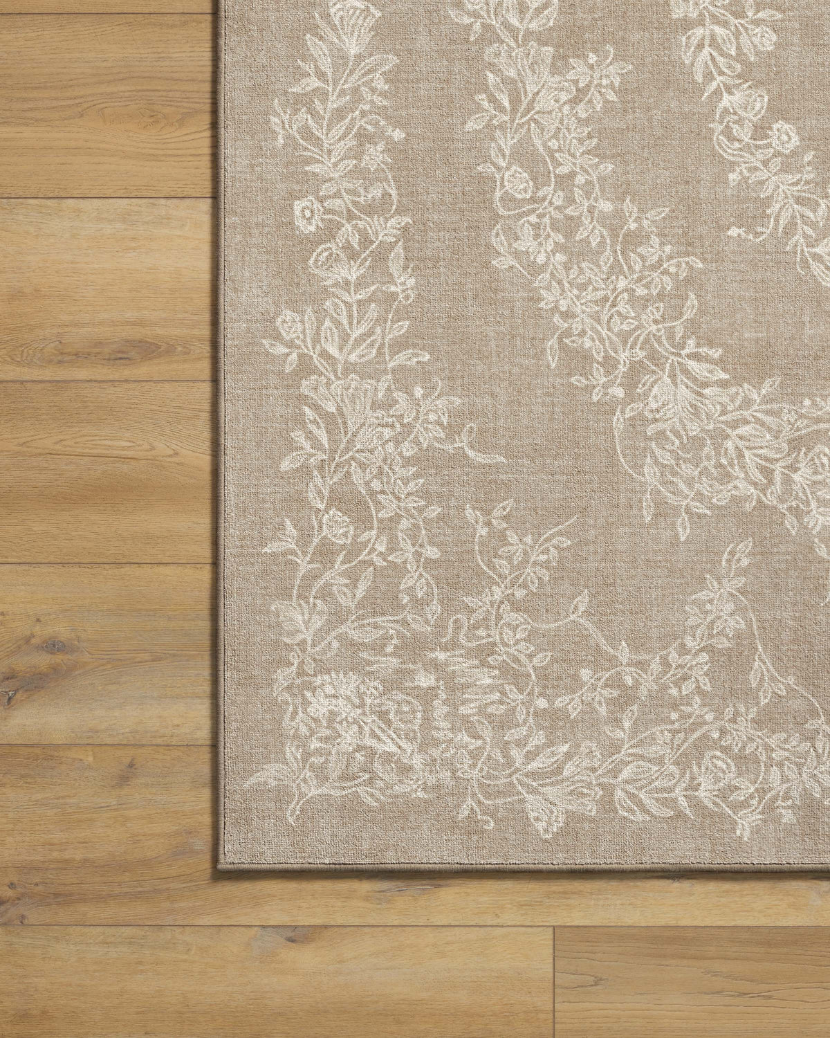 Bashful Bunny Toile Natural Flatwoven Rug
