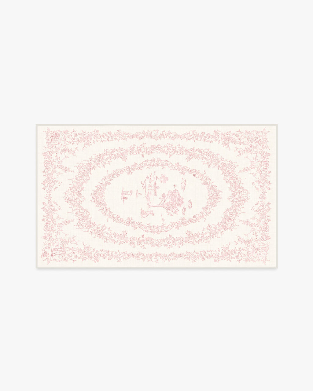 Bashful Bunny Toile Pink Rug