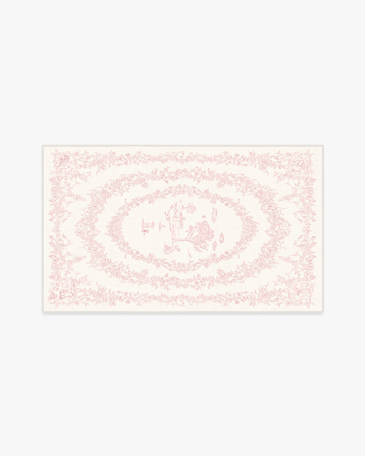 Bashful Bunny Toile Pink Rug