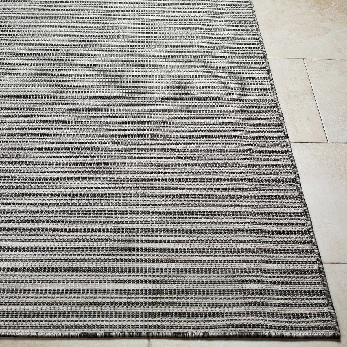 Greg Black Outdoor Area Rug - Clearance