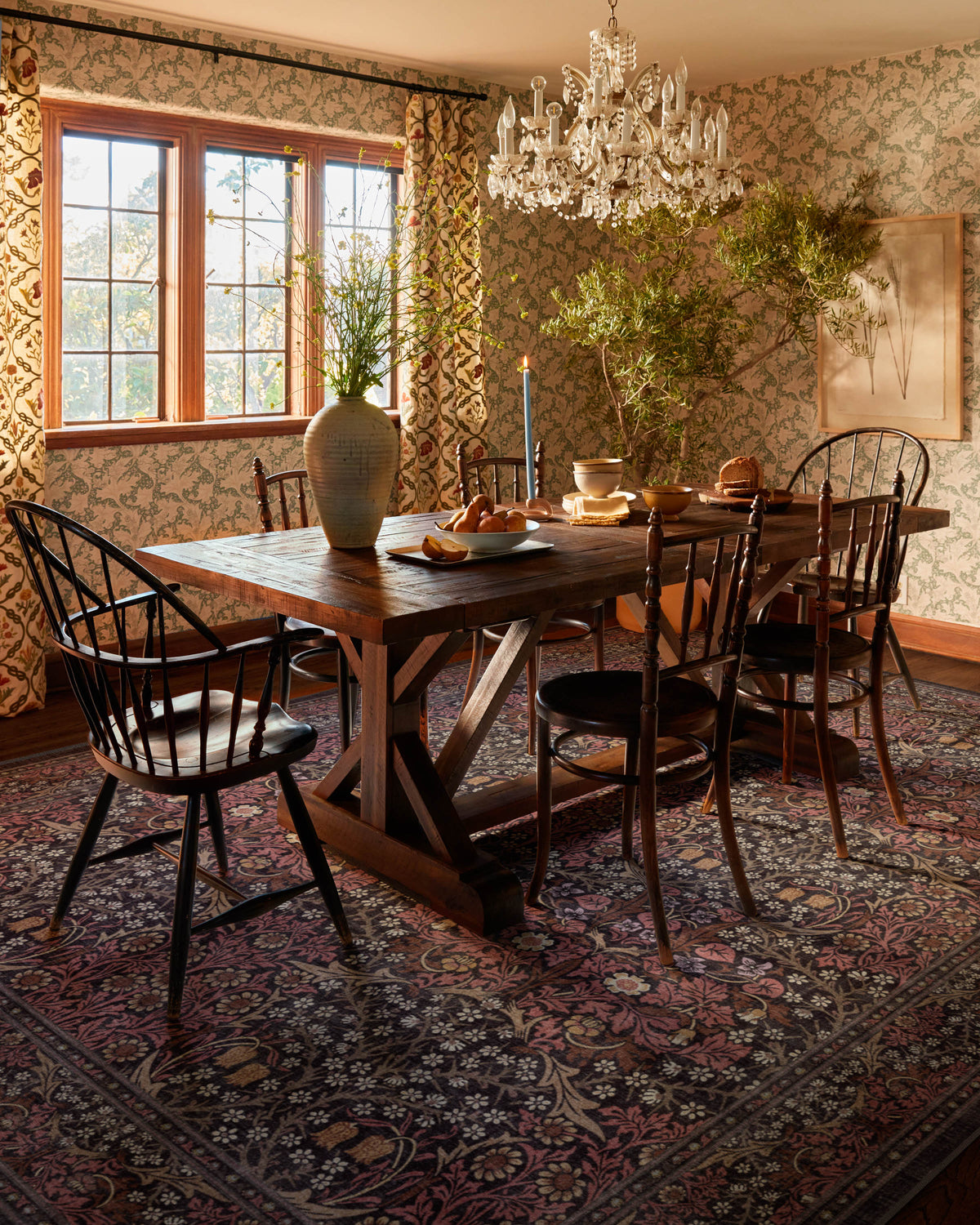 Blackthorn Amber Red Rug by Morris & Co.