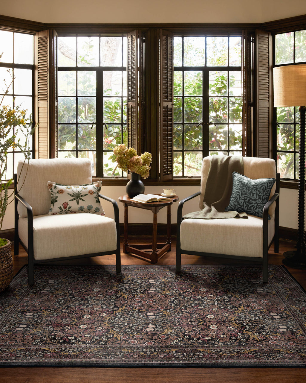 Blackthorn Charcoal & Amber Rug by Morris & Co.