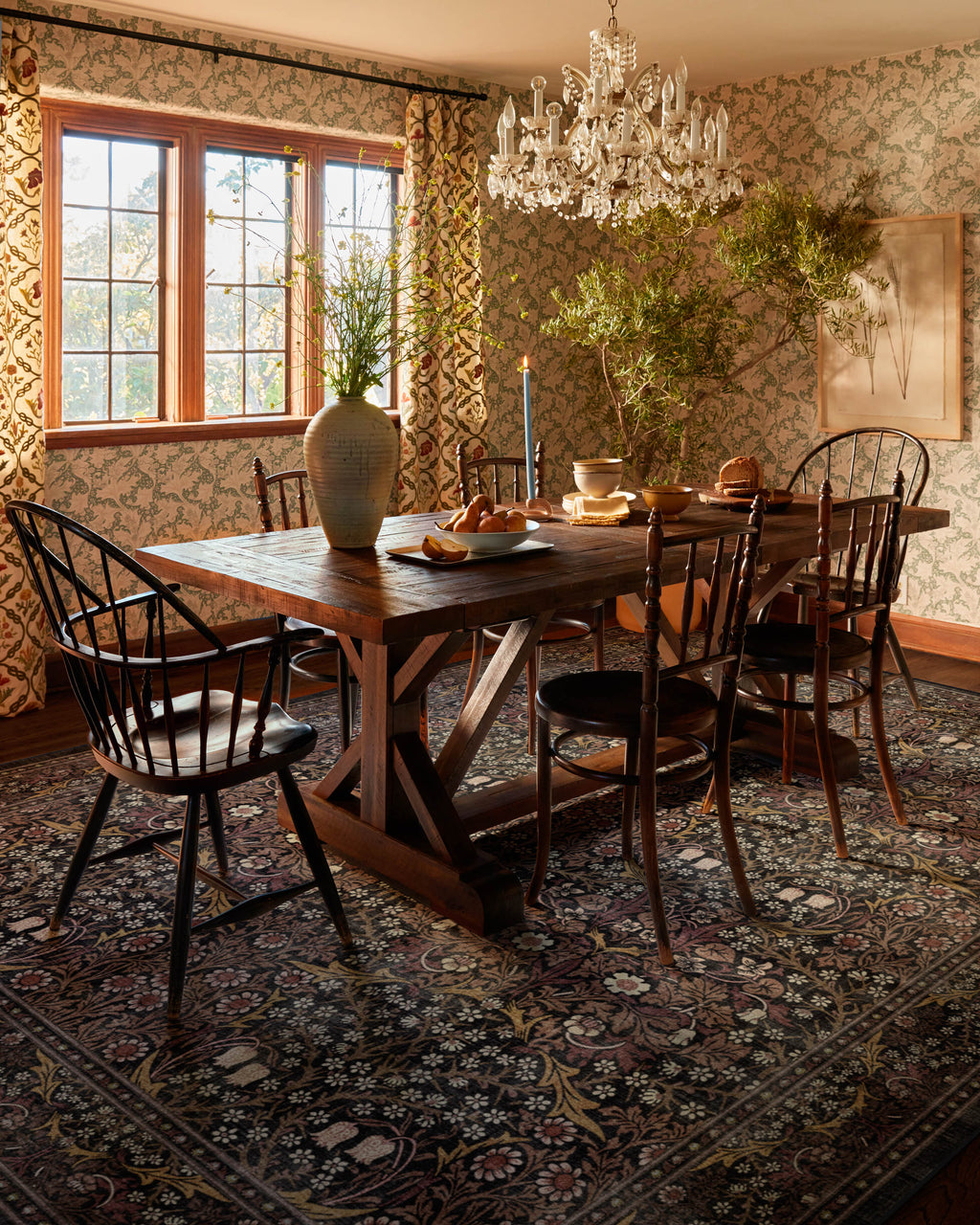 Blackthorn Charcoal & Amber Rug by Morris & Co.