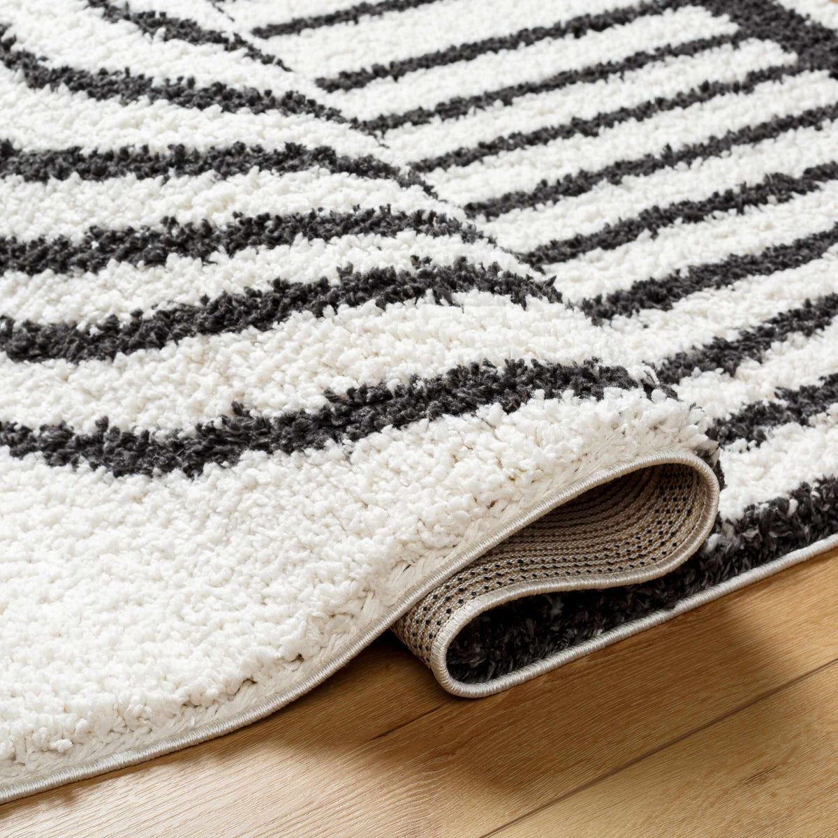 Bauer Plush Black Rainbow Rug - Clearance