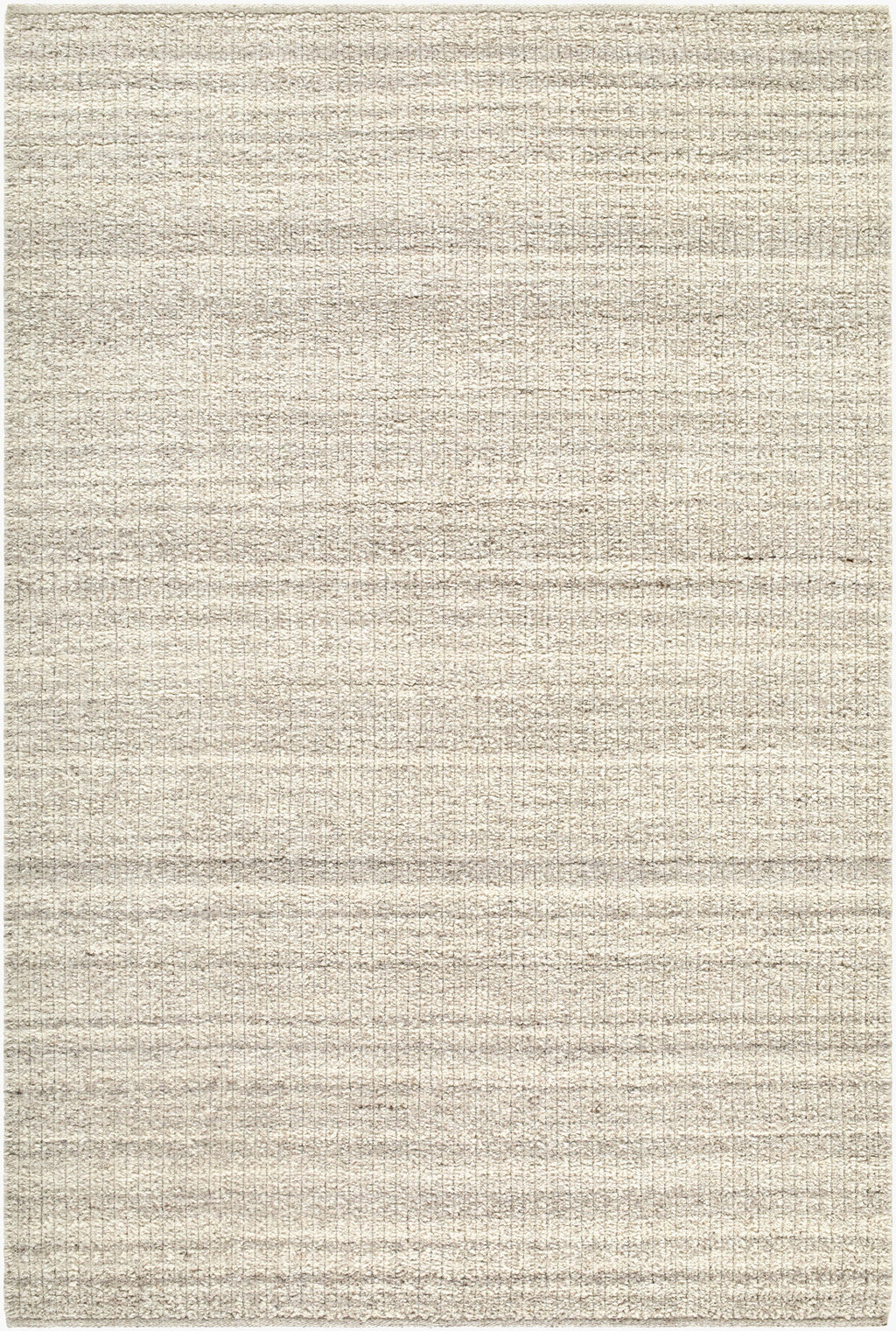 Fazou Light Gray Solid Hand Woven Wool Area Rug