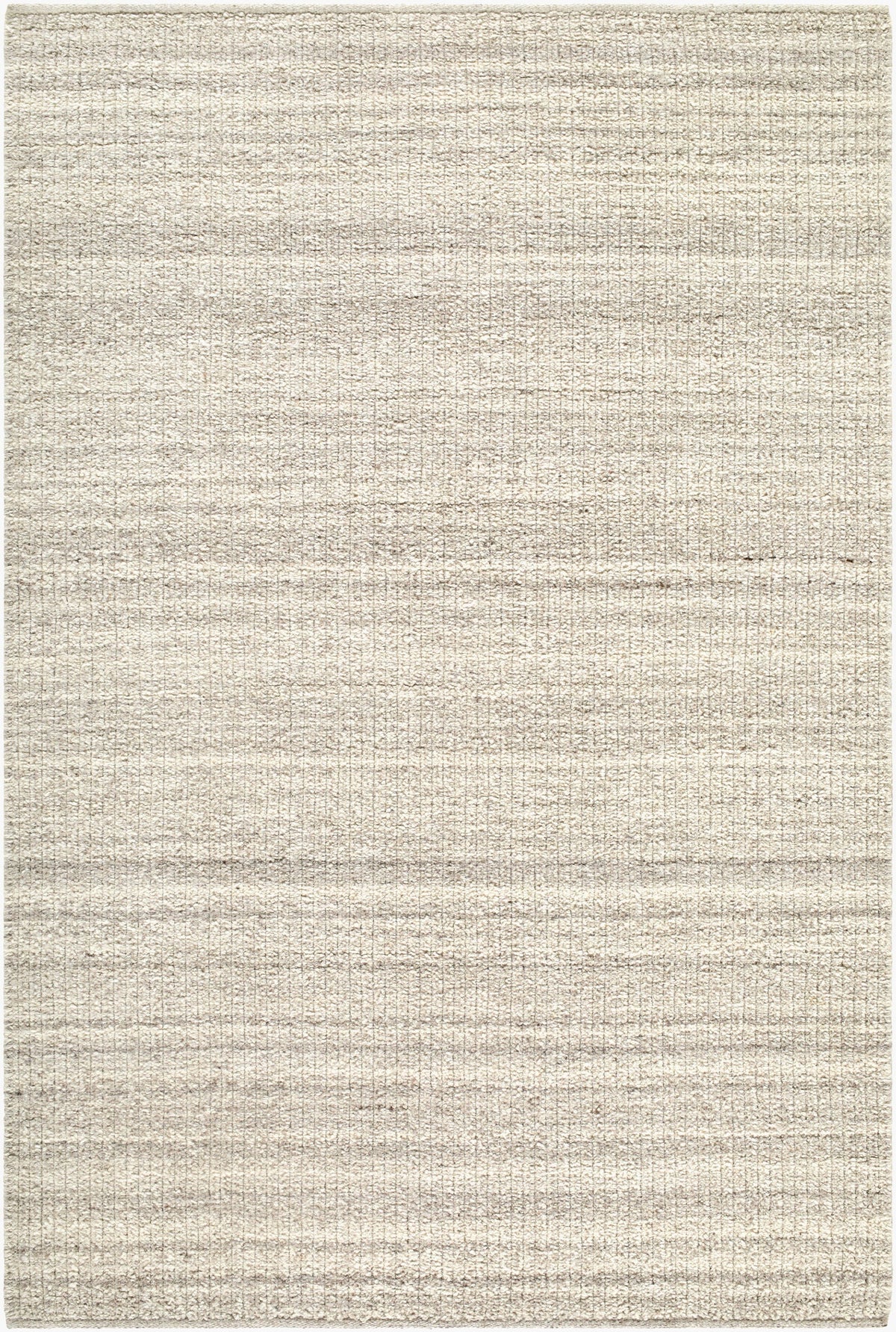Fazou Light Gray Solid Hand Woven Wool Area Rug