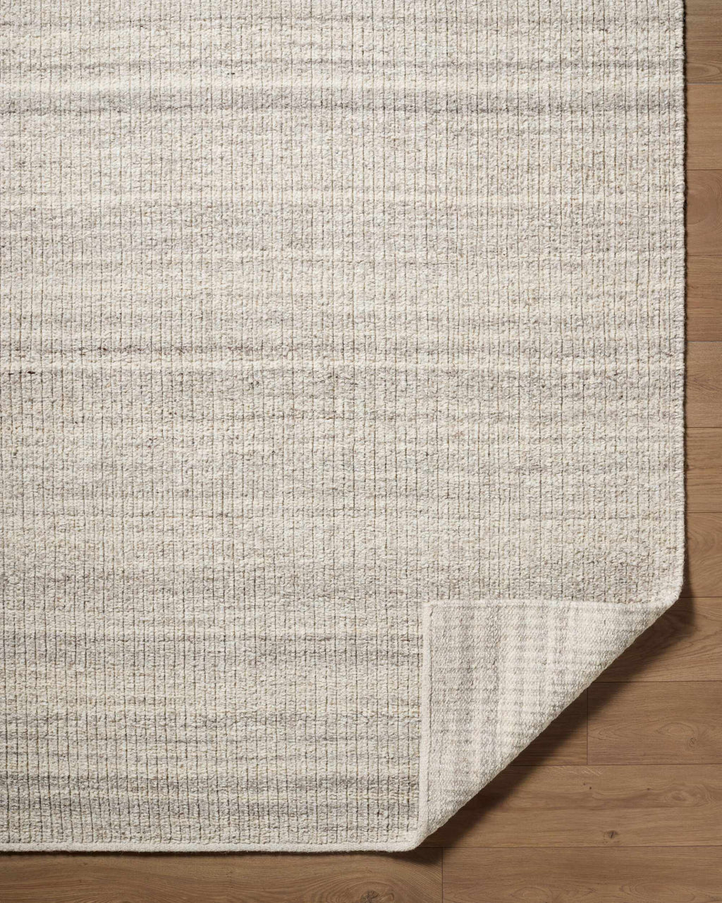 Fazou Light Gray Solid Hand Woven Wool Area Rug