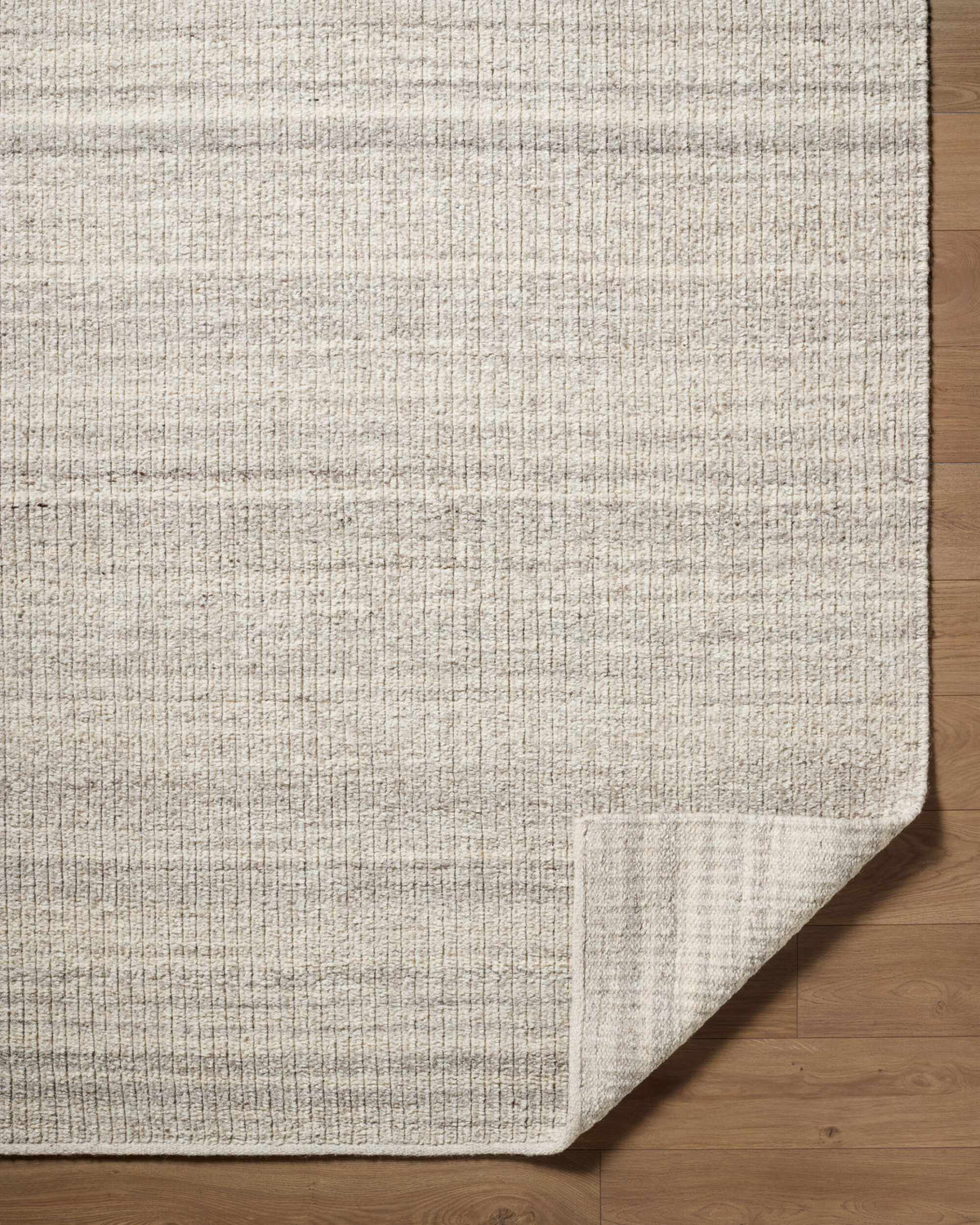Fazou Light Gray Solid Hand Woven Wool Area Rug