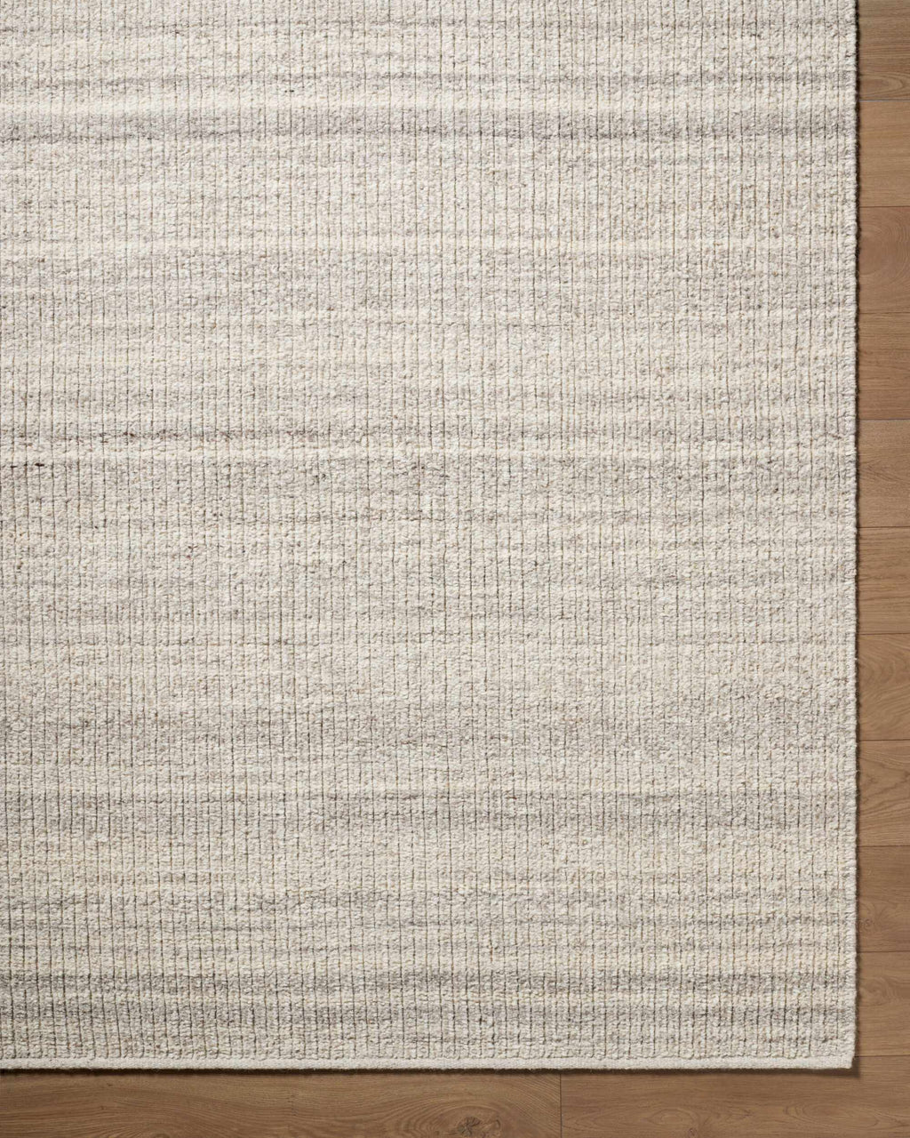 Fazou Light Gray Solid Hand Woven Wool Area Rug