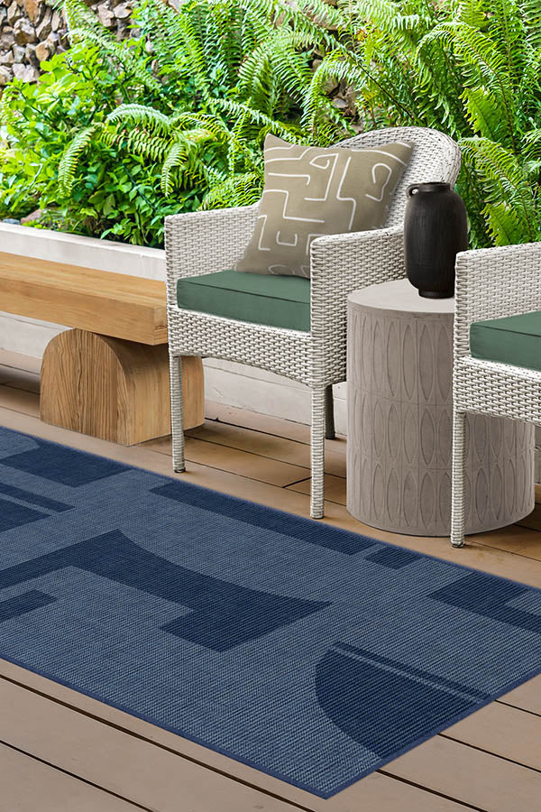 Bodin Ink Blue Outdoor Rug