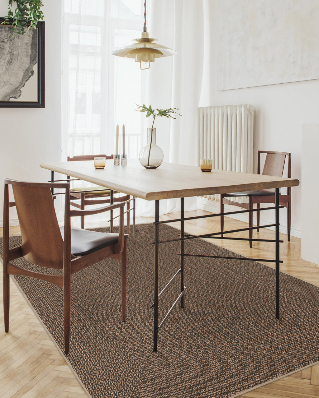 Border Braid Sand Re-Jute Rug