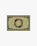 Botanical Wreath Gold & Green Flatwoven Rug