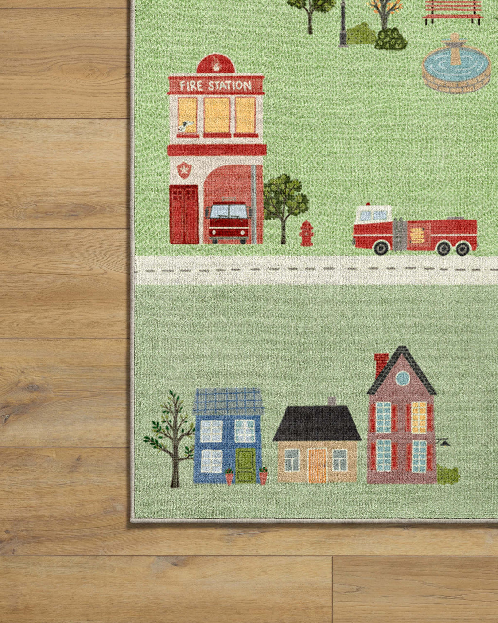 About Town Green Flatwoven Rug