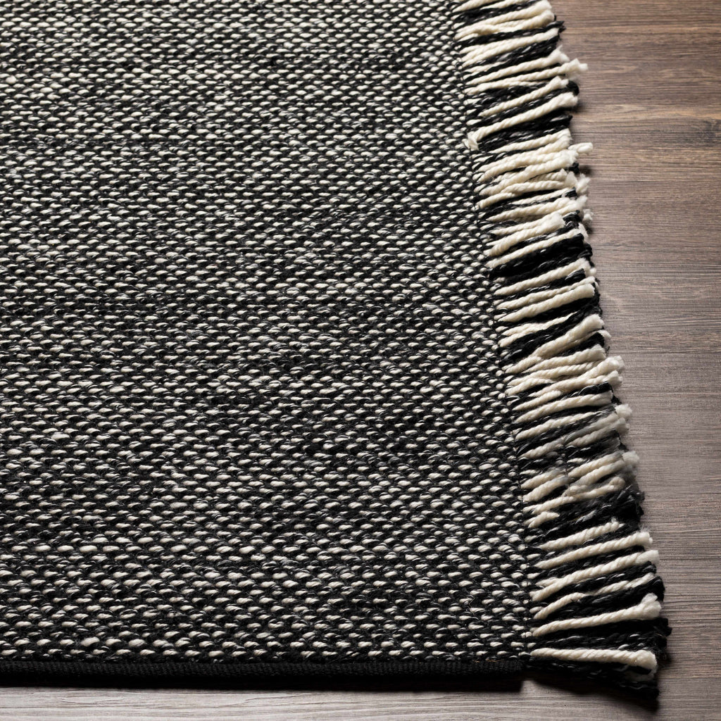 Boyden Black Area Rug with Tassels - Clearance