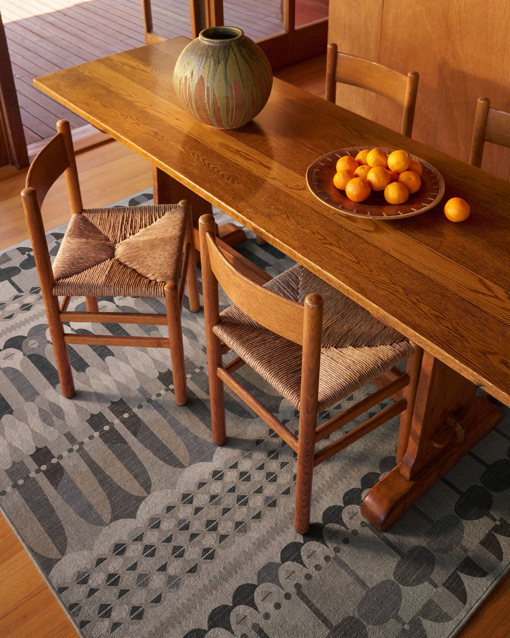 Brasilia Grey Flatwoven Rug by Jonathan Adler