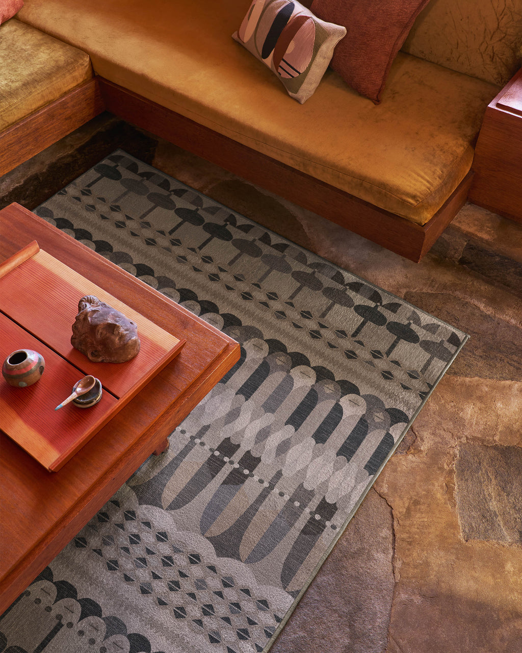 Brasilia Grey Flatwoven Rug by Jonathan Adler