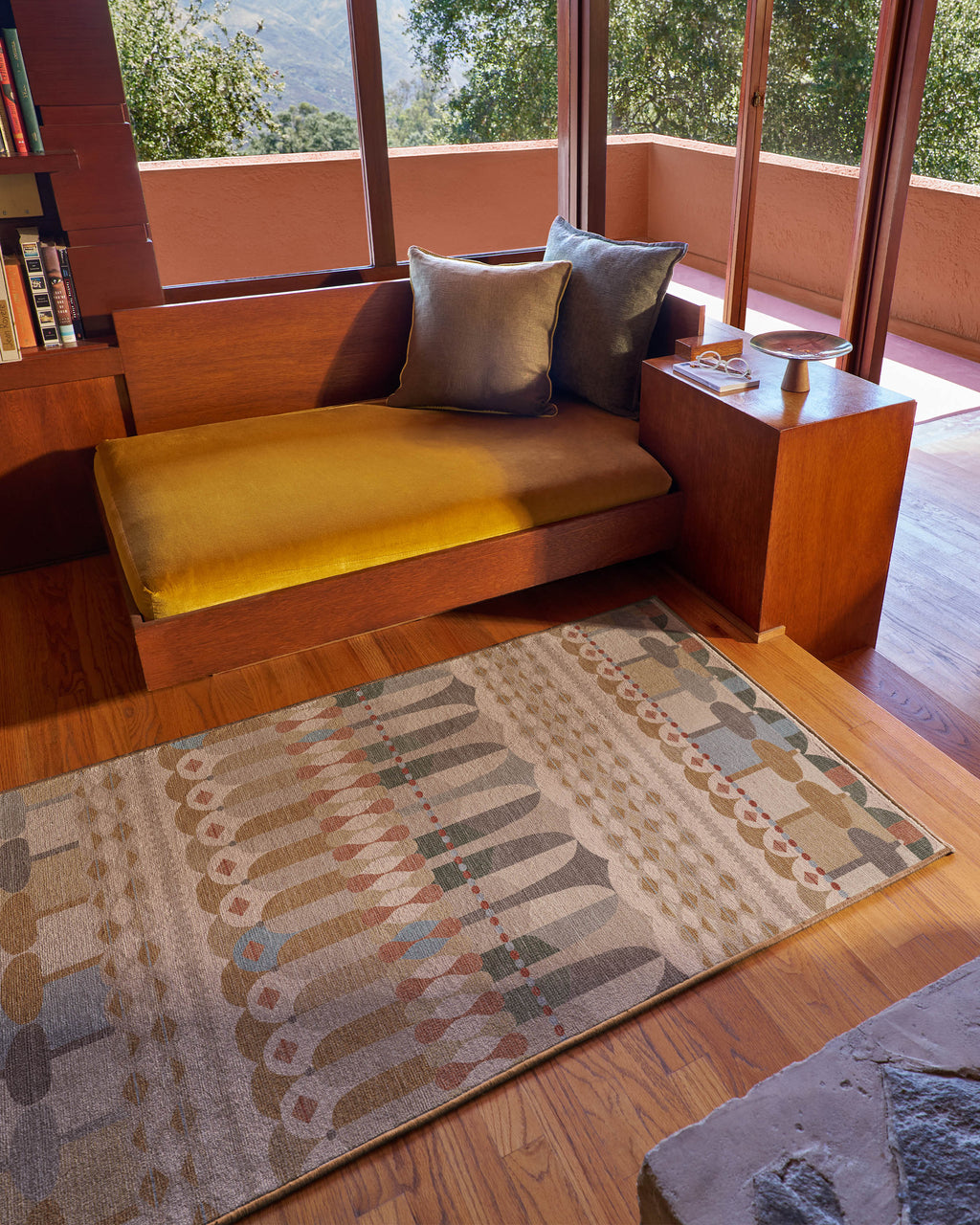 Brasilia Ochre Multicolor Flatwoven Rug by Jonathan Adler